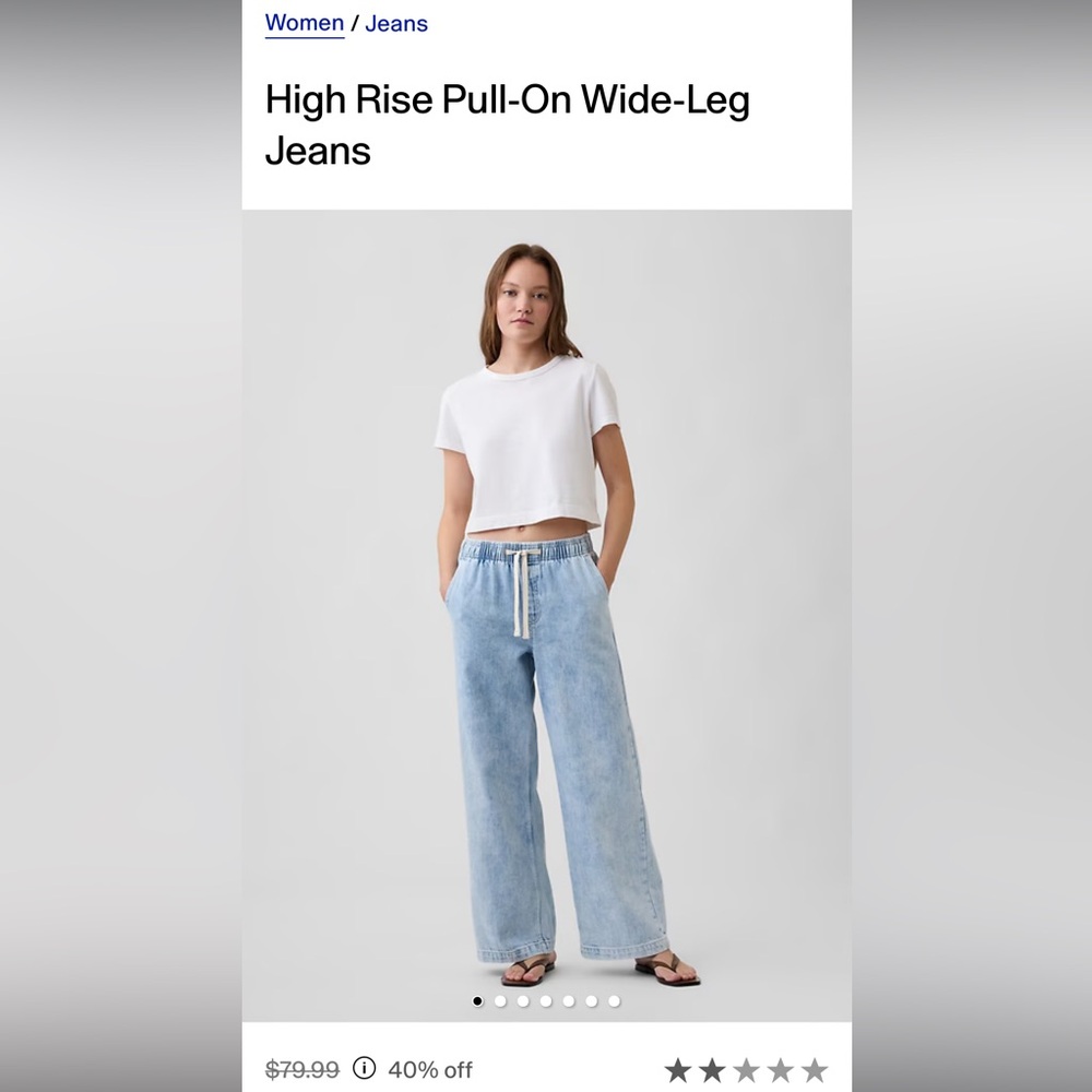Gap Factory High Rise Light Wash Pull On Drawstring Jeans